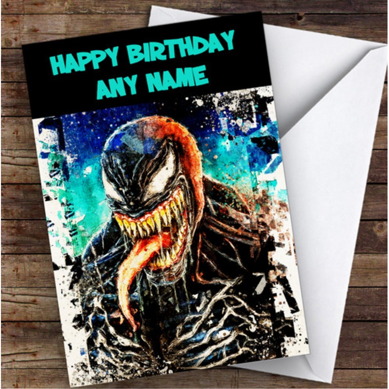Venom Marvel Comic Character Children’s Kids Personalised Birthday Card – The Card Zoo