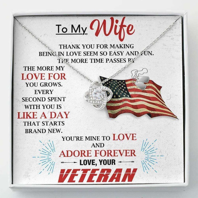 Wife Necklace, VeteranS Wife Necklace  Gift For Wife From Husband Veteran  Necklace With Gift Box