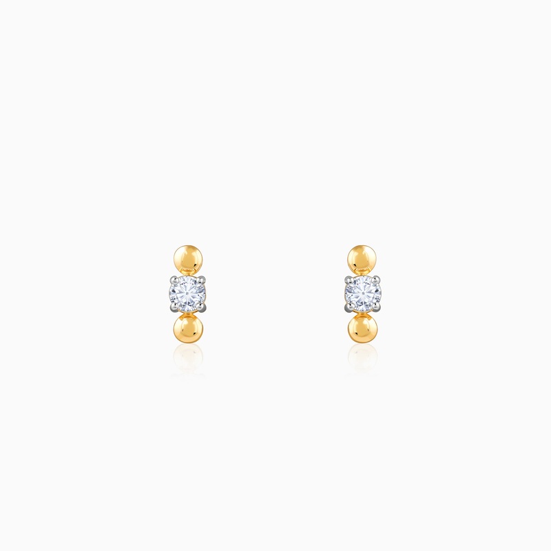 Gold Bindu Lab Grown Diamond Earrings