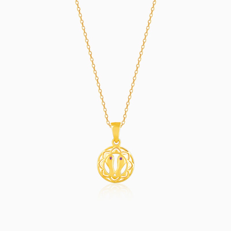 Golden Footprints Pendant with Link Chain