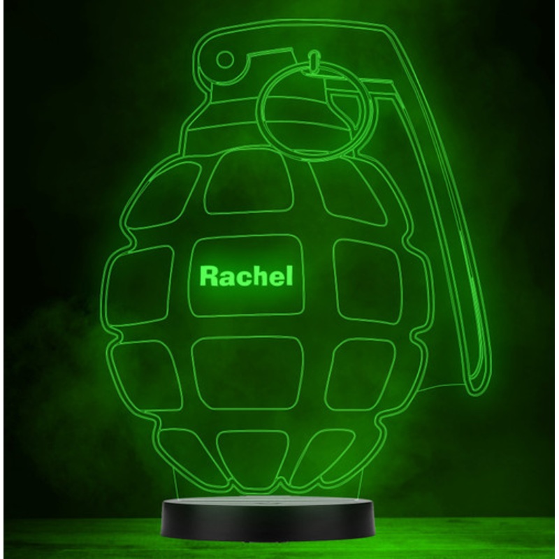 Grenade War Army Personalised Gift Colour Changing Led Lamp Night Light – The Card Zoo