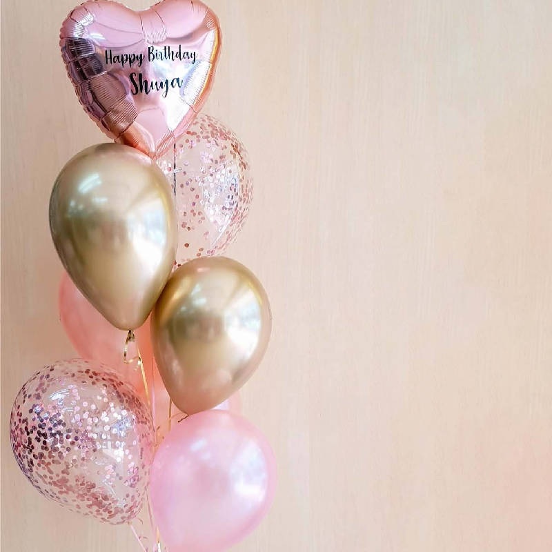 Personalized 18-Inch Heart Shaped Foil Balloon in Mixed Bouquet
