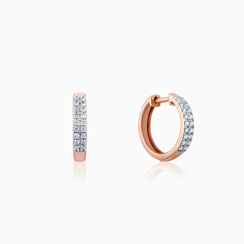 Rose Gold Huggies Lab Grown Diamond Earrings