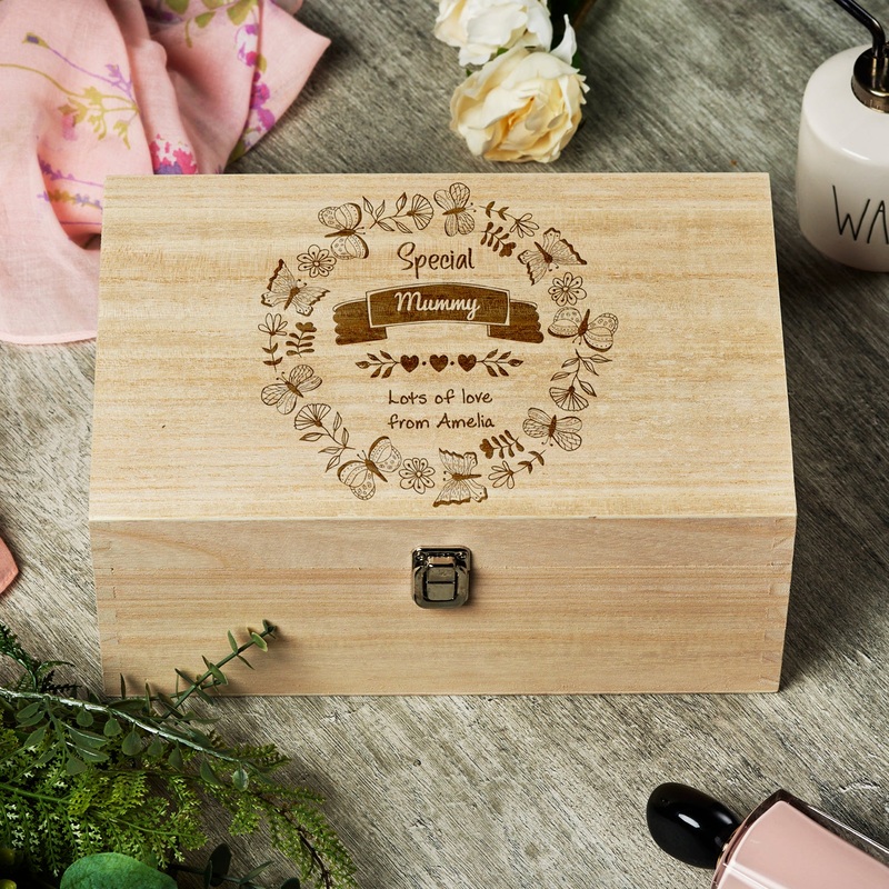 Special Mummy Gift Personalised Large wooden Keepsake Box