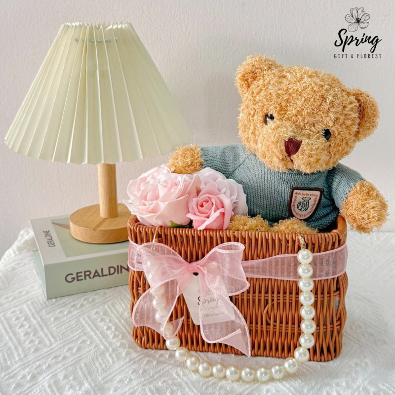 Blush & Bear Rose Bear Flower Soap Bouquet (Klang Valley Delivery)