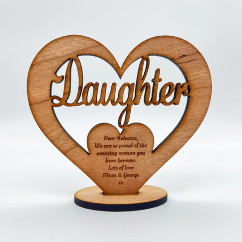Daughter Birthday Proud Of You Heart Engraved Keepsake Personalised Gift – The Card Zoo