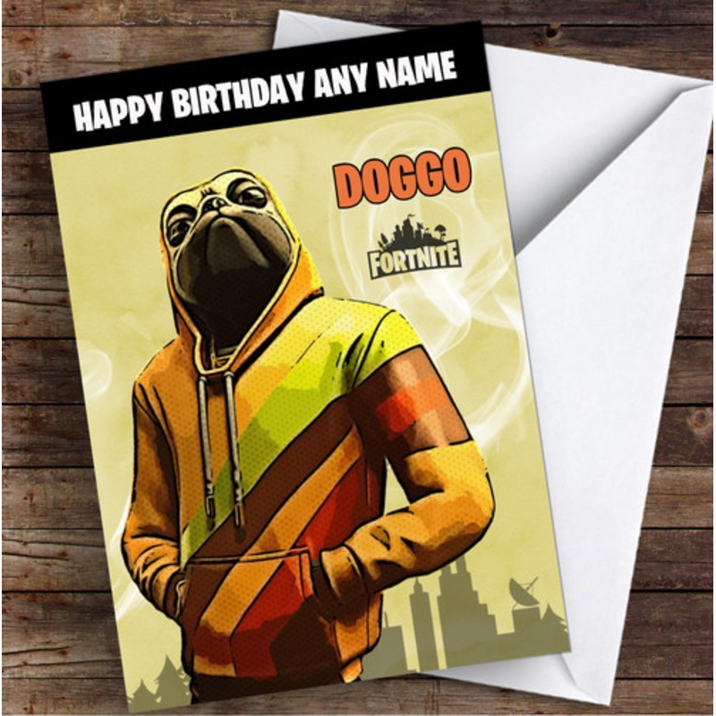 Doggo Gaming Comic Style Kids Fortnite Skin Children’s Personalised Birthday Card – The Card Zoo