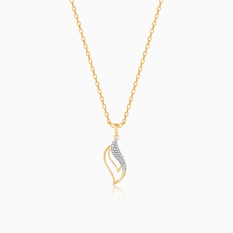 Gold Wishful Wave Diamond Pendant