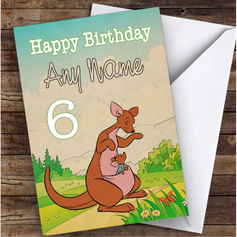 Kanga Winnie The Pooh Vintage Children’s Kids Personalised Birthday Card – The Card Zoo