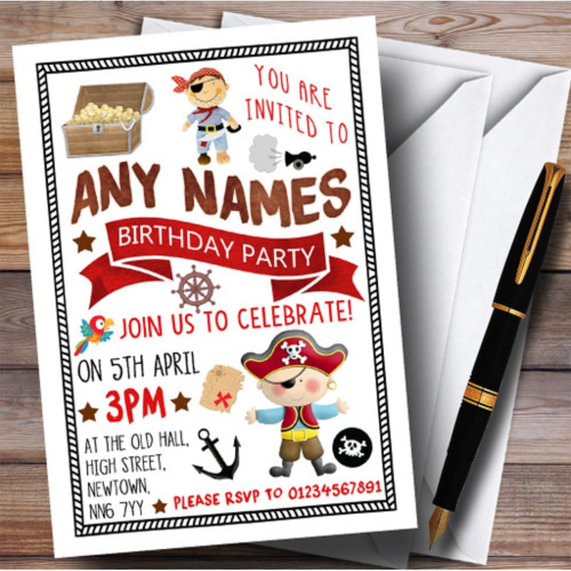 Pirate and Treasure Children’s Birthday Party Invitations – The Card Zoo