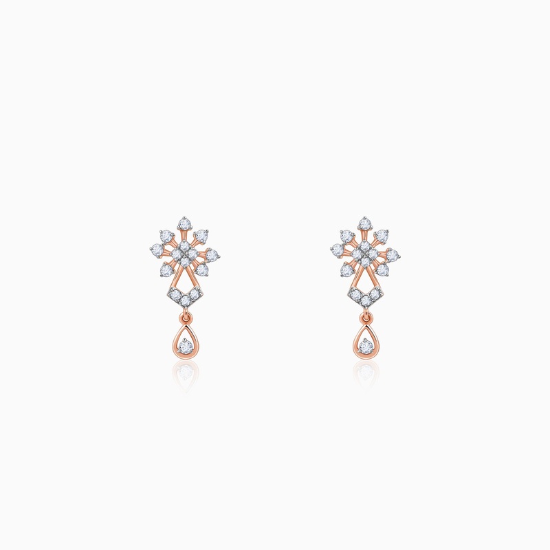 Rose Gold Petal Poetry Lab Grown Diamond Earrings