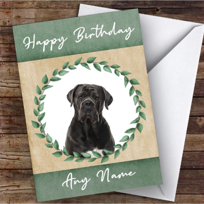Cane Corso Dog Green Animal Personalised Birthday Card – The Card Zoo
