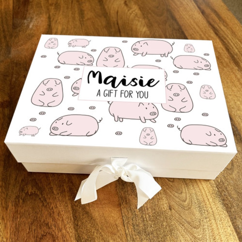 Cute Doodle Pigs and Snouts A Gift For You Personalised Hamper Gift Box – The Card Zoo