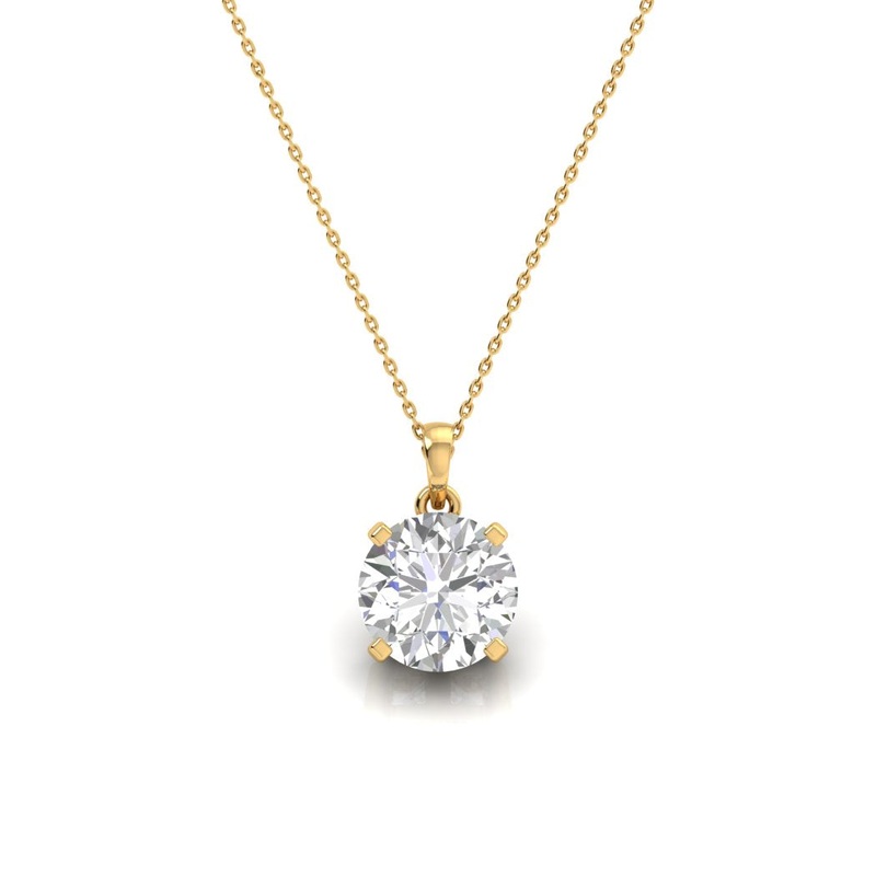 Gold Bien Solitaire Diamond Pendant