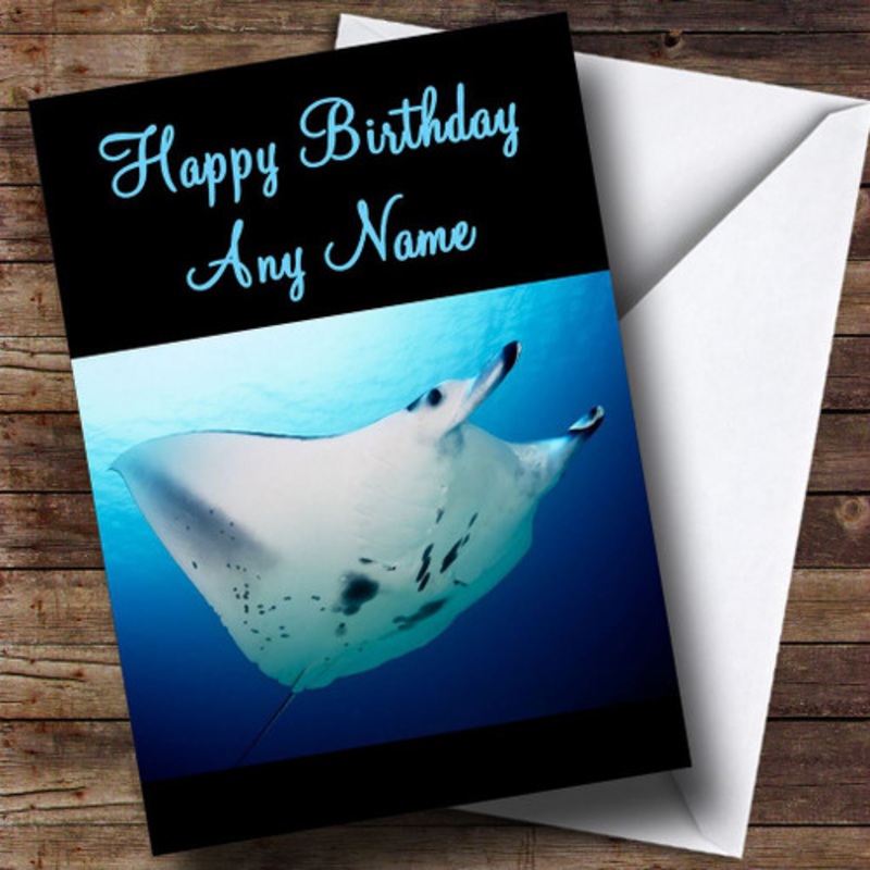 Manta Ray Personalised Birthday Card – The Card Zoo