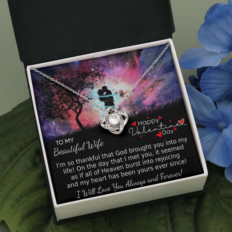 Wife Necklace, Valentines Day Necklace For My Beautiful Wife, Love Knot Necklace, Gift For Wife, Faith Based, Heavens Rejoice