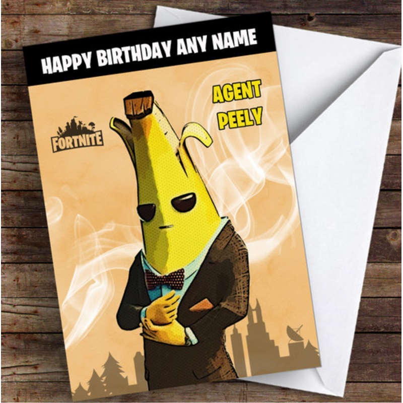 Agent Peely Gaming Comic Style Kids Fortnite Skin Children’s Personalised Birthday Card – The Card Zoo