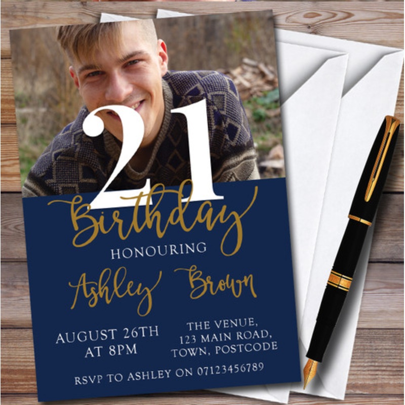 Any Age Any Colour Any Photo 21st Personalised Birthday Party Invitations – The Card Zoo
