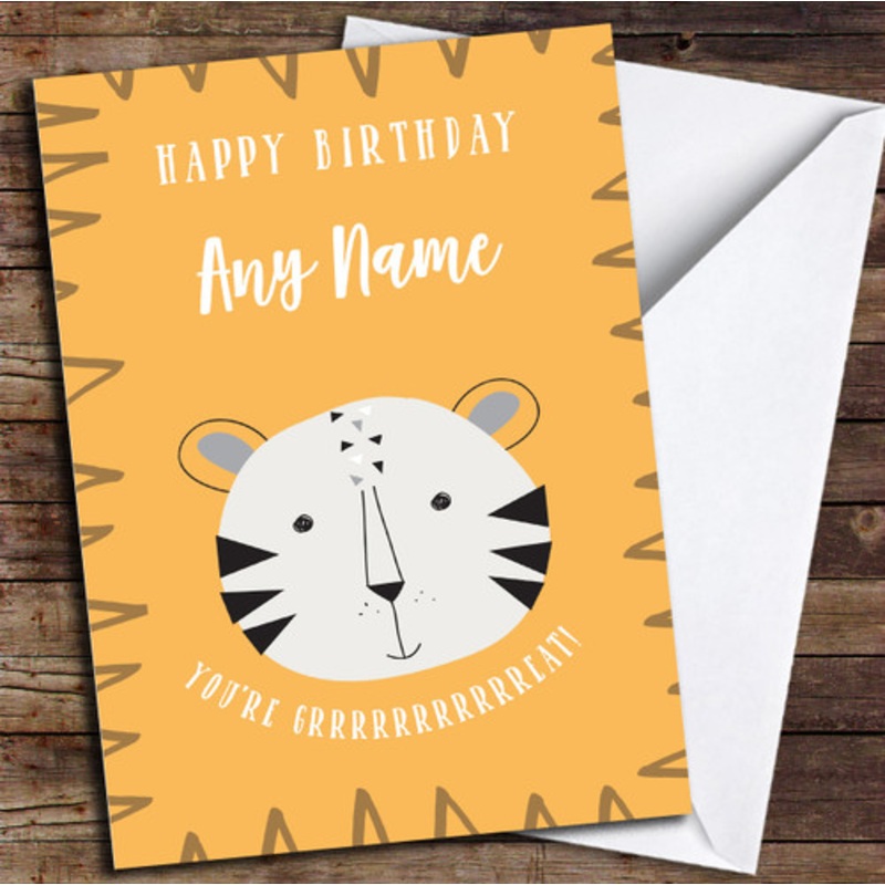 Cute Tiger Great Personalised Birthday Card – The Card Zoo