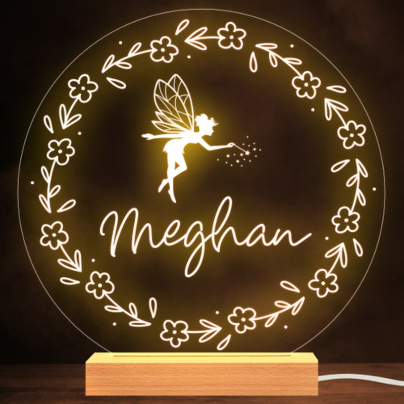 Girls Fairy Kids Personalised Gift Warm White Lamp Night Light – The Card Zoo