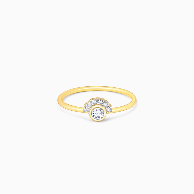 Gold Dazzling Sunrise Diamond Ring