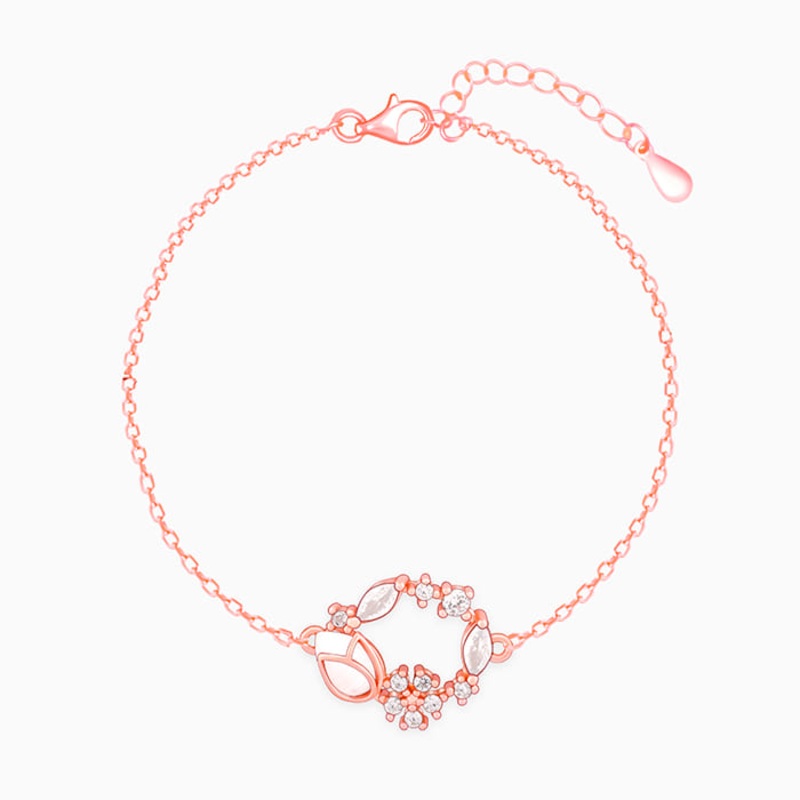 Rose Gold Drop Wreath Bracelet