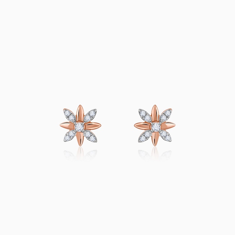 Rose Gold Lily Lab Grown Diamond Stud Earrings