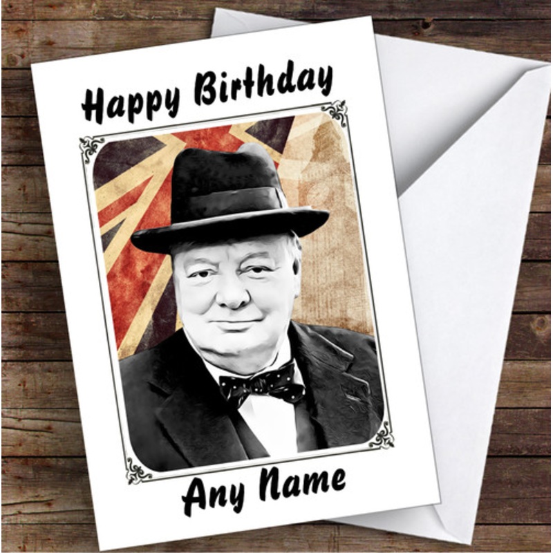 Vintage Winston Churchill Celebrity Personalised Birthday Card – The Card Zoo