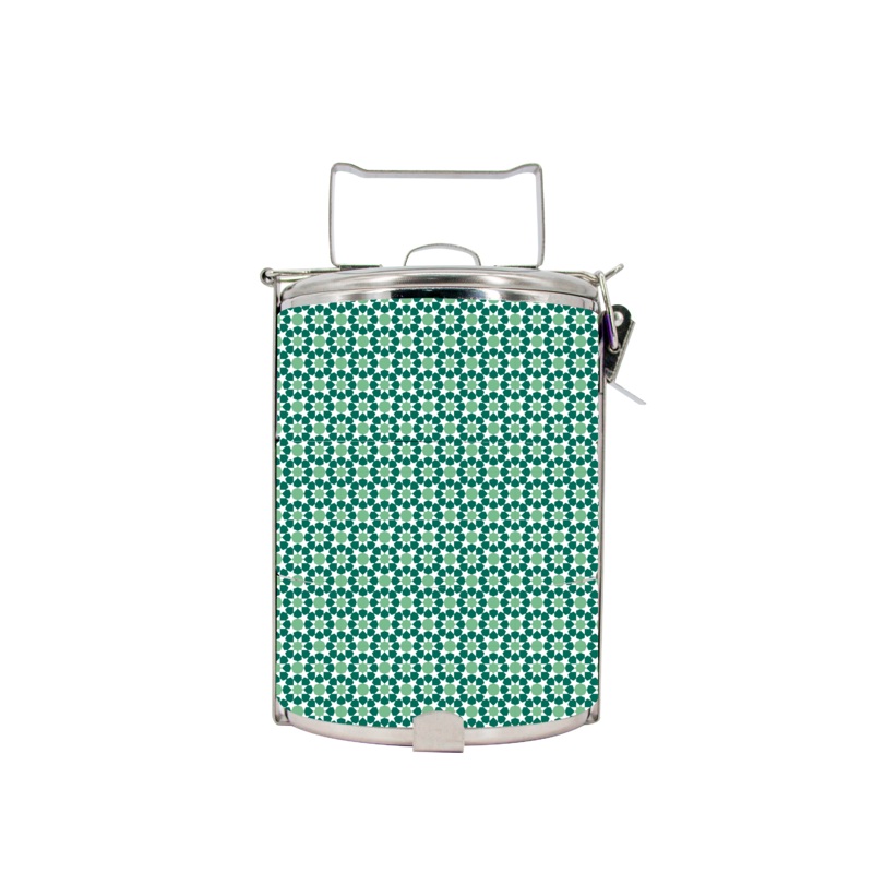 BDARI Tiffin Carrier – Green Mosaic Tiles  (Nationwide Delivery)