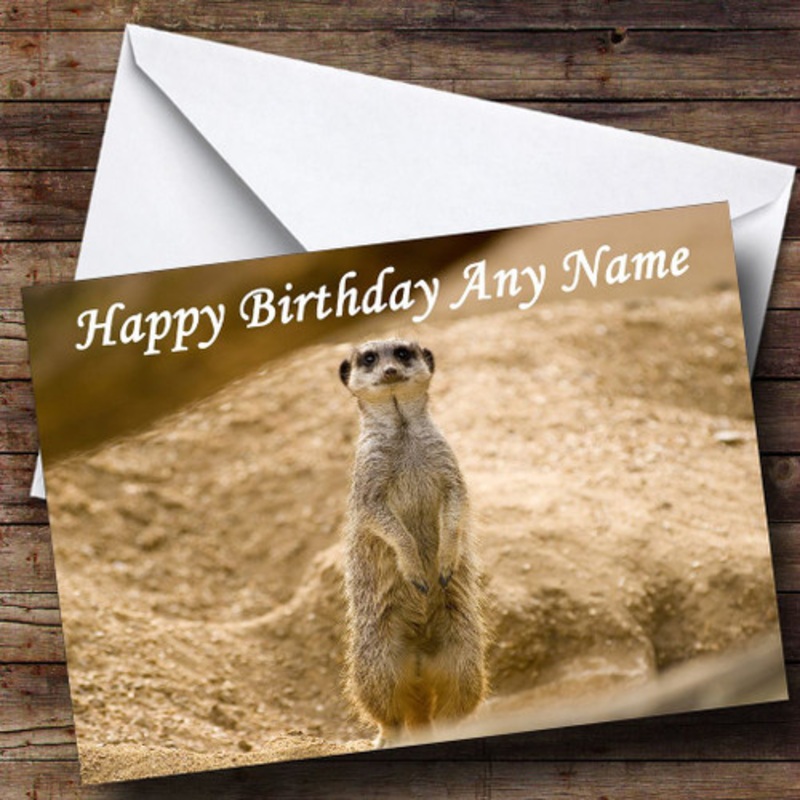 Cute Meerkat Personalised Birthday Card – The Card Zoo