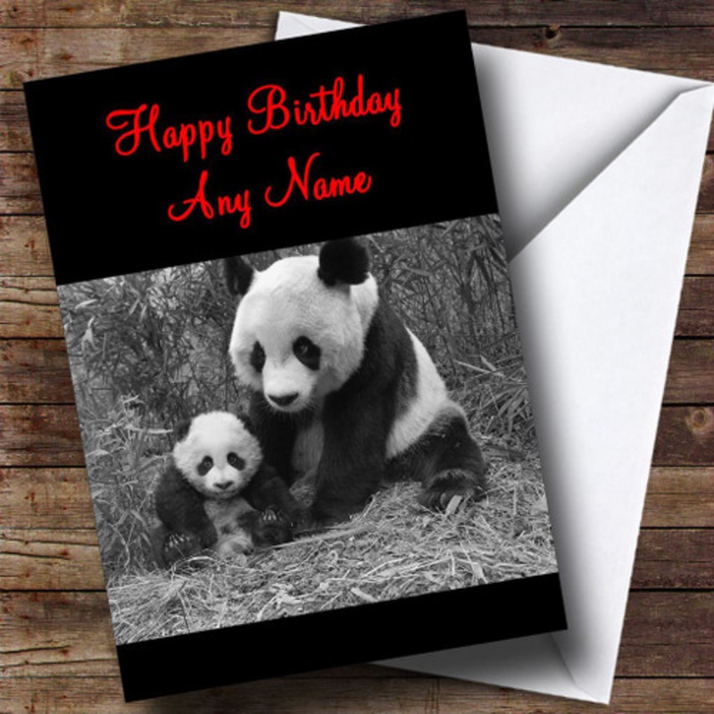 Panda and Baby Personalised Birthday Card – The Card Zoo