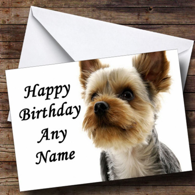 Yorkshire Terrier Dog Personalised Birthday Card – The Card Zoo
