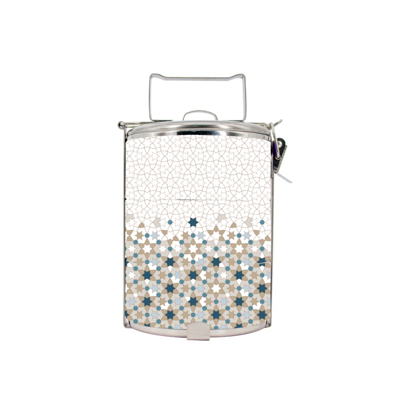 BDARI Tiffin Carrier – Arabic Geometric Tiles (Nationwide Delivery)