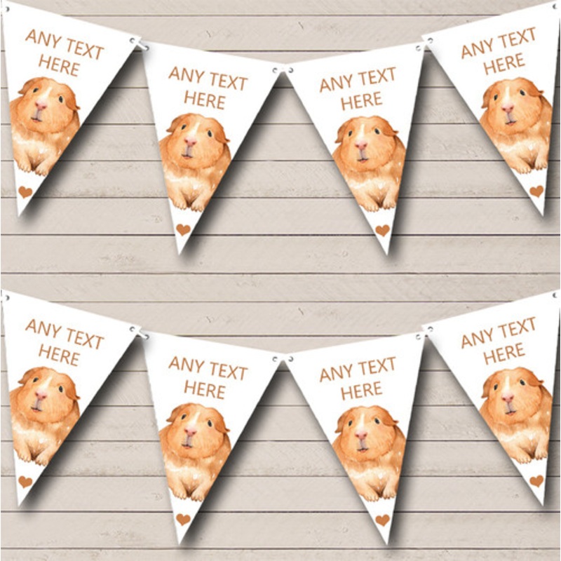 Cute Watercolour Guinea Pig Personalised Children’s Party Bunting – The Card Zoo