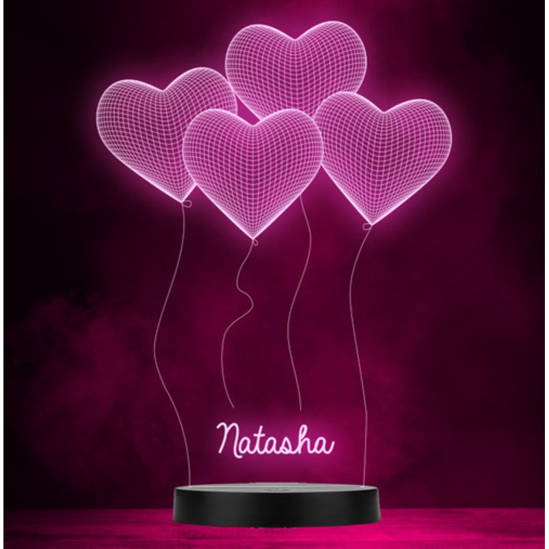 Love Heart Romantic Balloons Personalised Gift Colour Change Lamp Night Light – The Card Zoo
