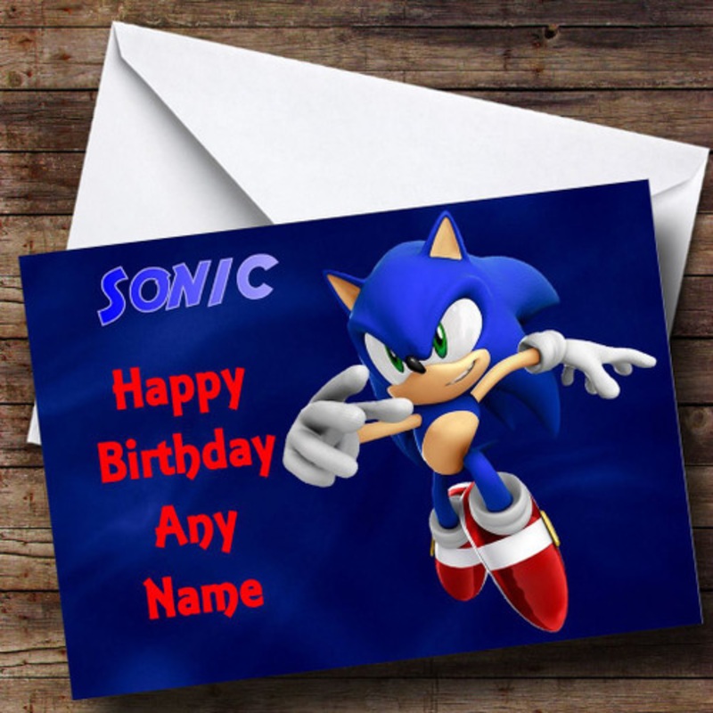 Sonic The Hedgehog Personalised Landscape Birthday Card | The Card Zoo