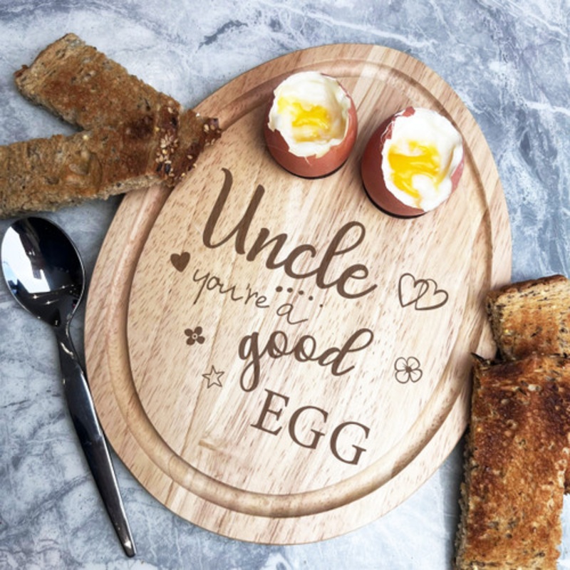 Boiled Eggs and Toast Uncle Good Egg Personalised Gift Breakfast Serving Board – The Card Zoo