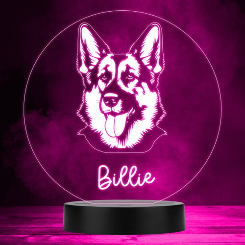 German Shepherd Dog Pet Multicolour Personalised Gift LED Lamp Night Light – The Card Zoo