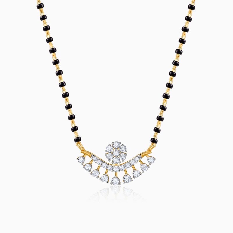 Gold Drop Floret Lab Grown Diamond Mangalsutra