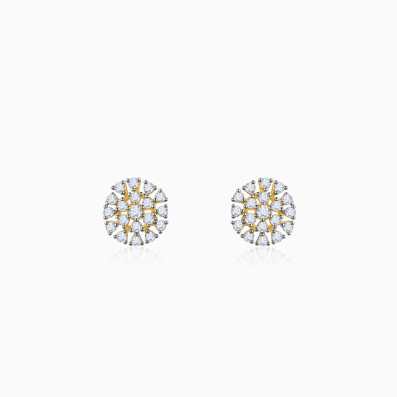 Gold Floral Flicker Diamond Earrings