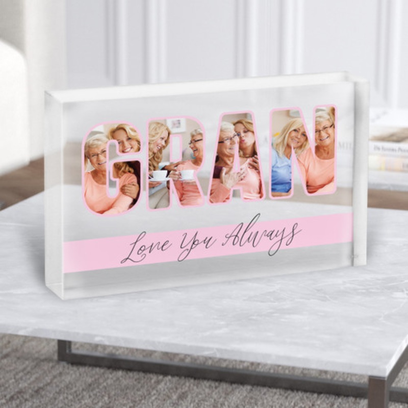 Gran Love You Always Photo Text Personalised Acrylic Block – The Card Zoo