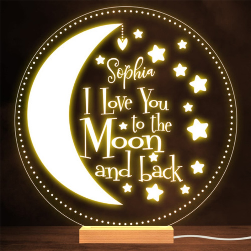 I Love You To The Moon And Back Stars Personalised Gift Night Light – The Card Zoo