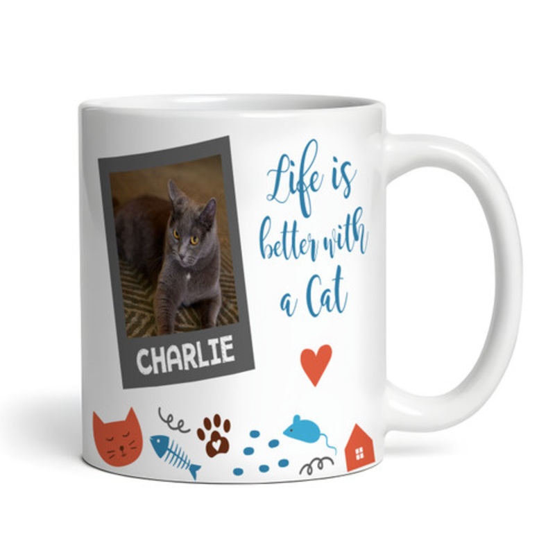 Life Is Better With A Cat Lover Gift Photo Coffee Tea Cup Personalised Mug – The Card Zoo