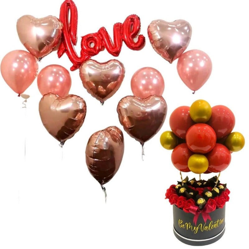 Love is in the Air + Hot Air Balloon with Ferrero Rocher and Flower