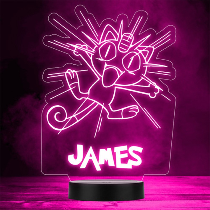 Meowth Pokemon Personalised Gift Colour Changing LED Lamp Night Light – The Card Zoo