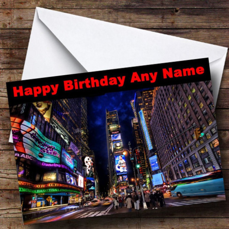 New York Times Square Personalised Birthday Card – The Card Zoo