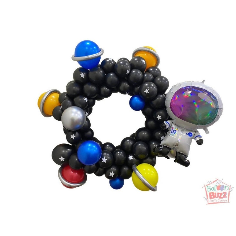 Space Theme Balloon Garland Hanging Round with Astronaut