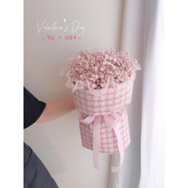 V07 – Pink Baby Breath Flower Bouquet