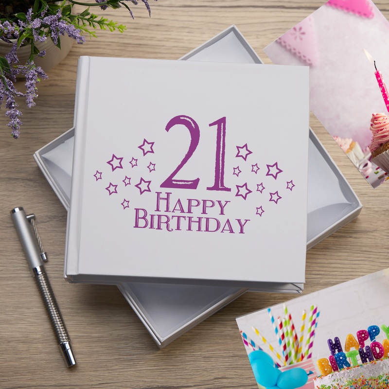 21st Birthday White Photo Album Gift For Her 50 x 6 x 4 Photos