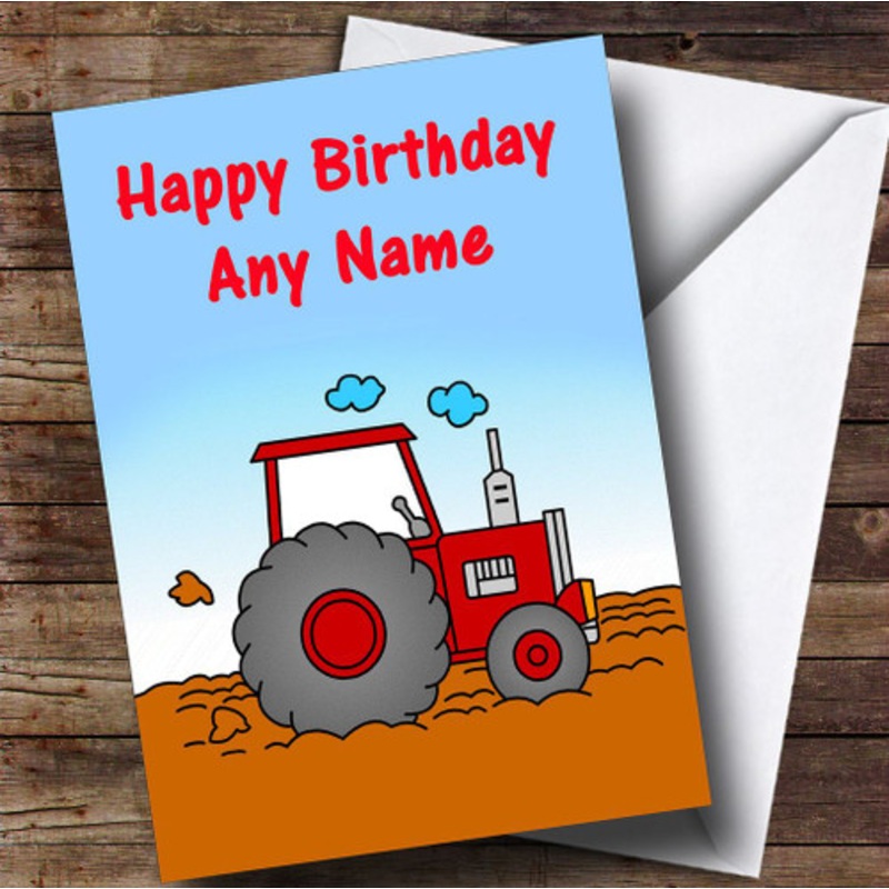 Big Red Tractor Personalised Children’s Birthday Card – The Card Zoo